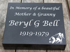 Black Granite Memorial Wedge