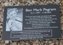 Black maintenance free memorial plaques.