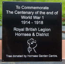 Black anodised aluminium war memorial with the lettering scratched engraved through the black layer