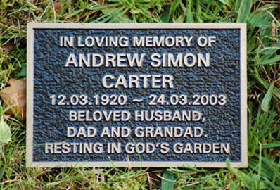 Cast Aluminium Memorial