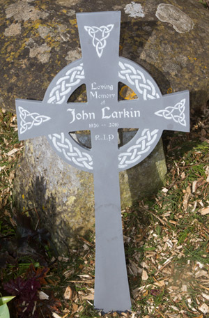 Slate colour memorial grave cross