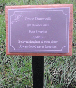 Memorial Plaque On Stake