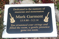 Two tone corian memorial plaque Two tone corian memorial plaque