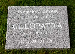 300 x 375mm Celtic Gray Granite Memorial with white painted letters.