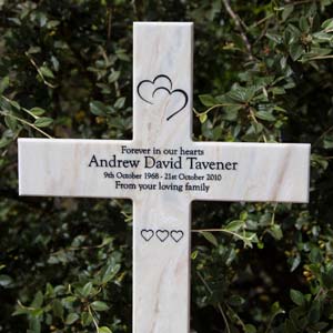 CROSS GRAVE MARKER EXTRA LARGE SIZE MEMORIAL WHITE ACRYLIC ENGRAVED PLAQUE 
