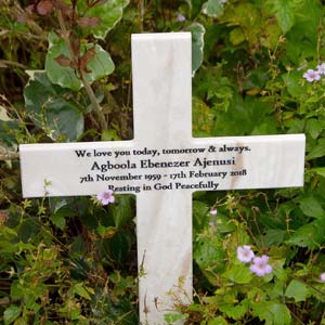 stone-like memorial cross