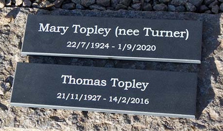 Slate memorials made from 12mm slate.