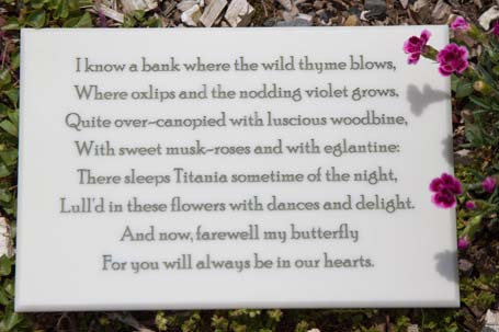 Poem engraved into corian. Poem engraved into corian.