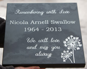 20mm slate memorial tablet.