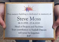 Chemically etched stainless steel plaque with colour Chemically etched stainless steel plaque with colour image.