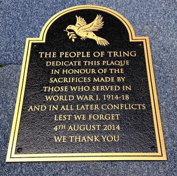 Bronze war memorial plaque