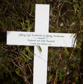 White corian cross.