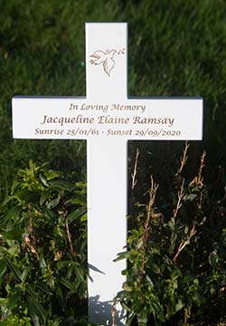 White painted cross White painted cross