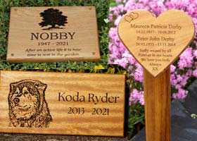 Wooden memorials icluding wooden crosses, plaques, hearts and memorials on posts. Wooden memorials icluding wooden crosses, plaques, hearts and memorials on posts.