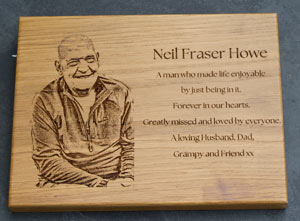 Wooden Photo Memorial Plaque.