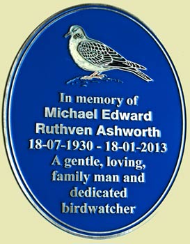 Zinc plate memorial plaque