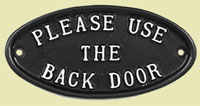 Please use the back door