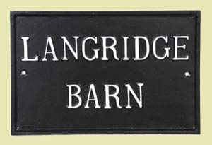Cast metal rectangle name plate