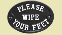 Please wipe your feet