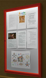 Notice boards fitted with LED lights