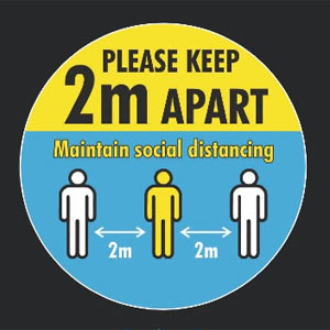 2m Apart - Maintain Social Distancing 
