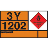 Flammable liquid self-adhesive vinyl