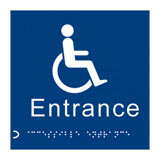Braille disabled entrance
sign
