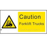Braille caution forklifts