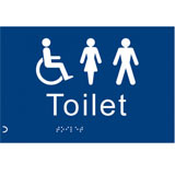 Braille toilet sign
