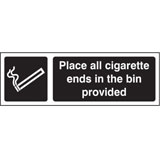 Place cigarette in bin