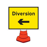 Diversion cone sign
