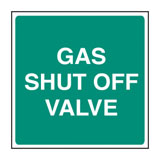 Gas shut off sign