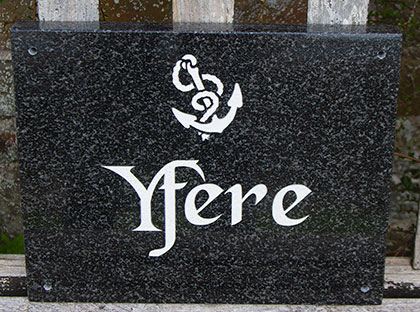 Classic Dark Grey Granite House Sign