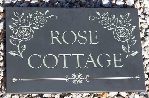 Decorative slate house sign