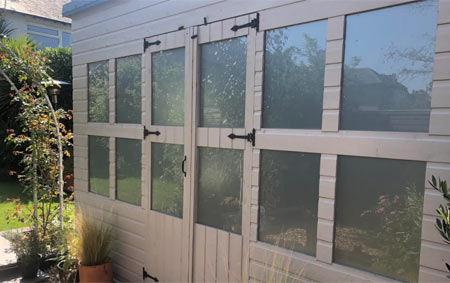 Stop prying eyes with frosted window vinyl.