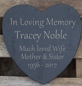 Granite hearts are available in black or celtic grey granite