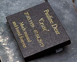 Stone memorial tablets.