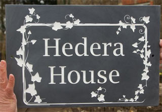 Slate sign with ivy border