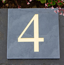 Large slate house number.