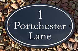 Oval slate sign painted and laseed. Oval slate sign painted and laseed.