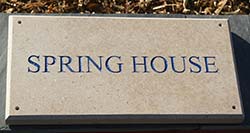 Purbeck stone house sign. Purbeck stone house sign.