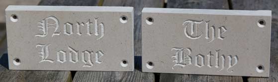 Unpainted purbeck stone sign