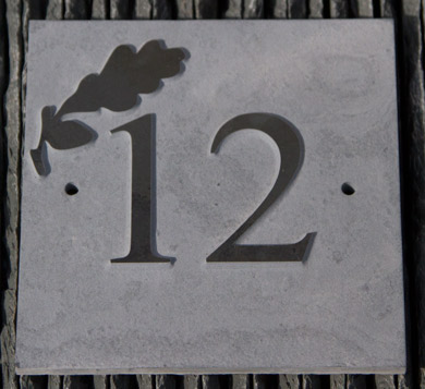 Raised slate number