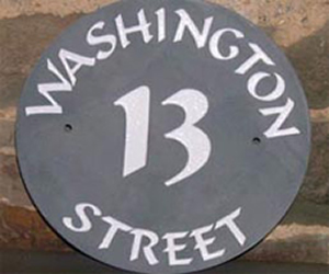round and oval slate signs