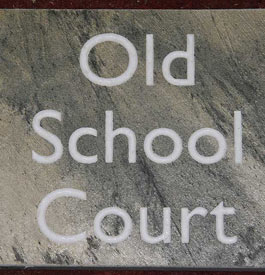 Silver shine slate house sign