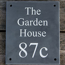 Slate House Address Sign.