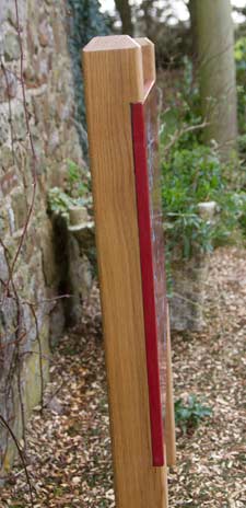 Oak posts with slate sign inset