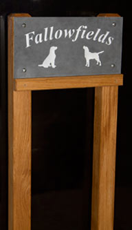 Slate Sign on 3"x3" oak posts  ref 1401.SS.043