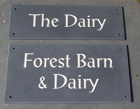 Slate house signs - Font Prose - Letters painted in Ivory Slate house signs - Font Prose - Letters painted in Ivory
