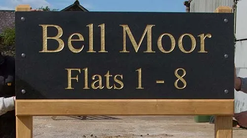 Posts can be made to any size Granite Sign on Posts